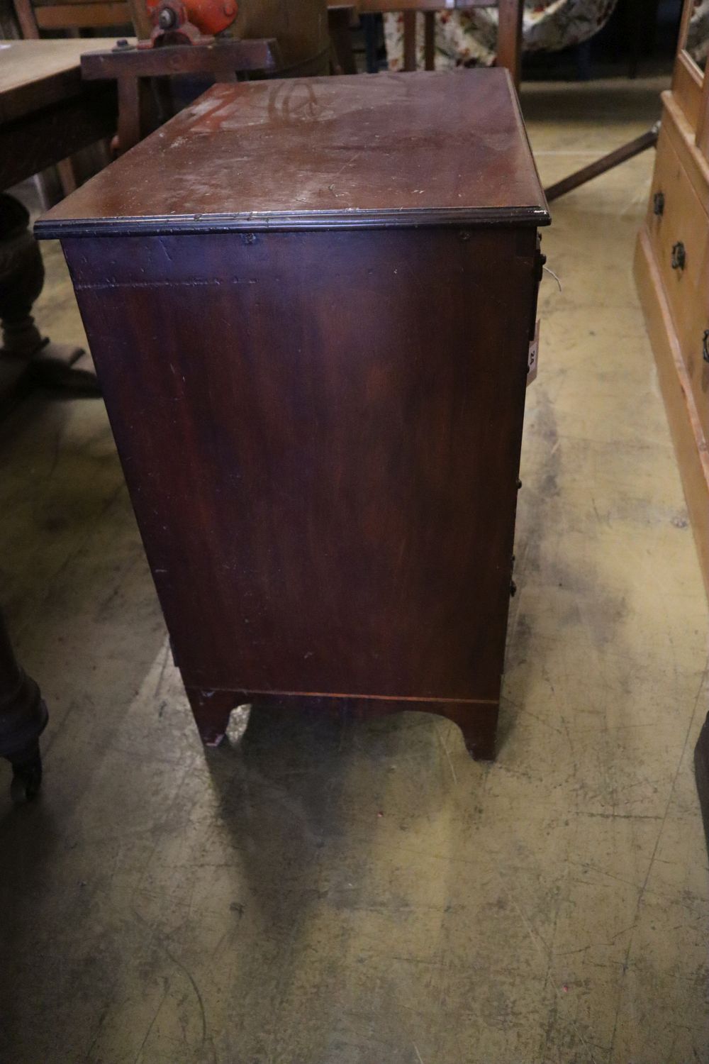 A small George III style mahogany chest, fitted four long drawers, width 66cm depth 43cm height 73cm